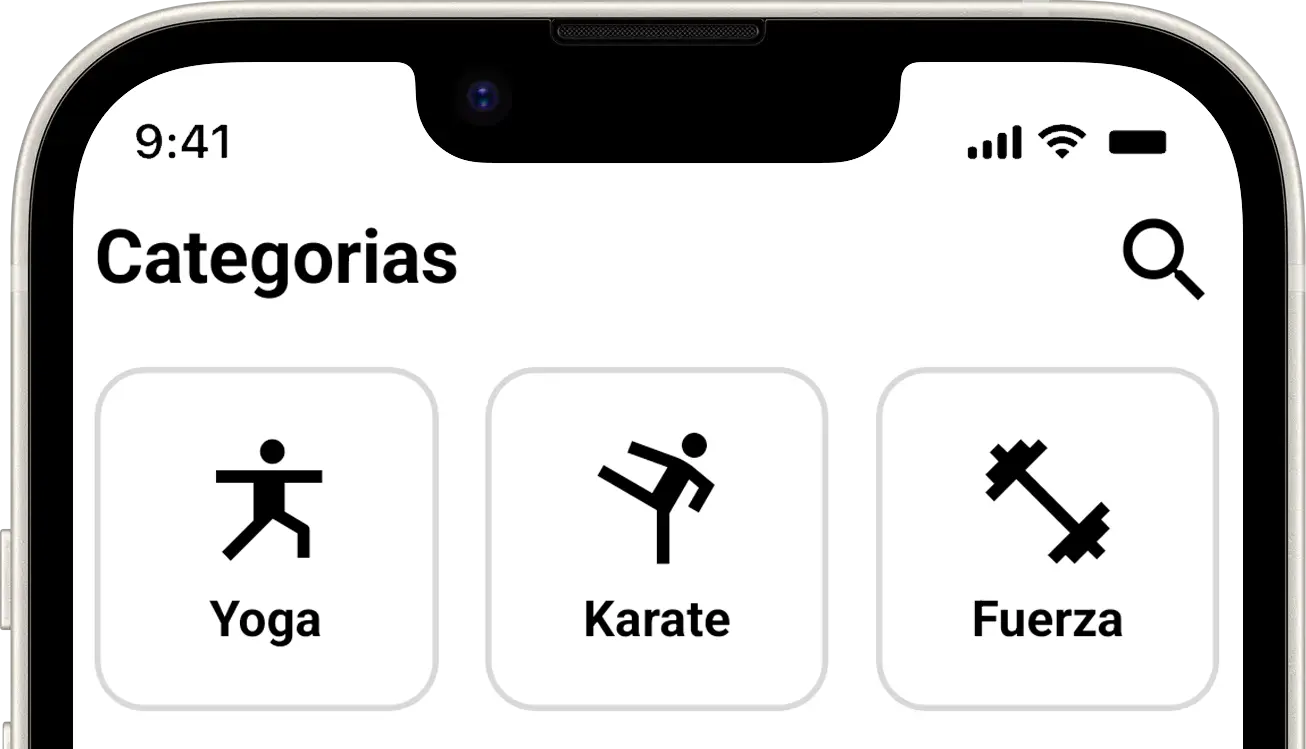 Imagen de la app que muestra varias disciplinas deportivas